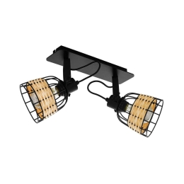 Φωτιστικό Οροφής-Σποτ 'Anwick 1' 43325 Natural-Black Eglo Rattan, Μέταλλο