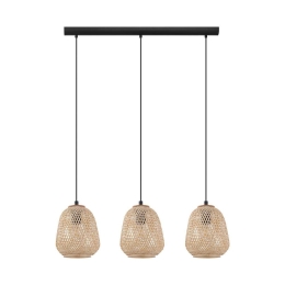 Φωτιστικό Οροφής-Ράγα 'Dembleby' 43262 Natural-Black Eglo Μέταλλο,Ξύλο