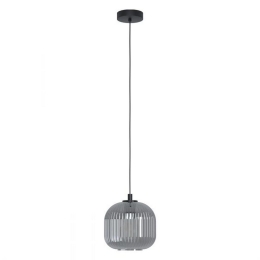 Φωτιστικό Οροφής Mantunalle 1 99371 Black-Clear Eglo Μέταλλο,Γυαλί