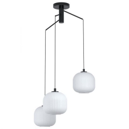 Φωτιστικό Οροφής Mantunalle 99368 Ø620 Black-White Eglo Μέταλλο,Γυαλί
