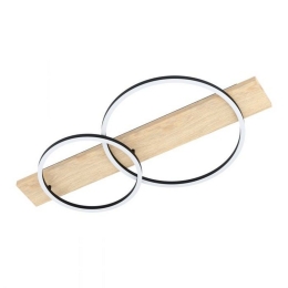 Φωτιστικό Οροφής-Πλαφονιέρα Led Boyal 99467 Black-Brown 3000K Eglo Μέταλλο,Ξύλο