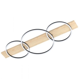 Φωτιστικό Οροφής-Πλαφονιέρα Led Boyal 99468 Black-Brown 3000K Eglo Μέταλλο,Ξύλο