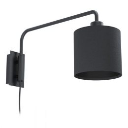Φωτιστικό Τοίχου-Απλίκα Staiti 1 99348 Black-Black Eglo Μέταλλο,Ύφασμα