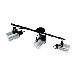 Φωτιστικό Οροφής-Σποτ Berregas 99054 Black-Clear Eglo Μέταλλο,Γυαλί
