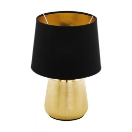 Φωτιστικό Επιτραπέζιο Manalba 1 99331 Gold-Black Eglo Κεραμικό,Ύφασμα