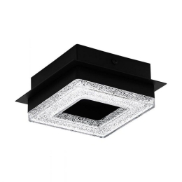 Φωτιστικό Οροφής-Πλαφονιέρα Led Fradelo 1 99324 3000K Black-Clear Eglo Κρύσταλλο,Μέταλλο