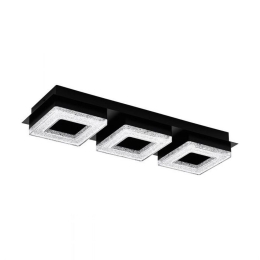 Φωτιστικό Οροφής-Πλαφονιέρα Led Fradelo 1 99325 3000K Black-Clear Eglo Κρύσταλλο,Μέταλλο