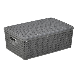 Inart Κουτί Αποθήκευσης PL Γκρι 40x27x15cm 15lt