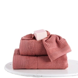 Πετσέτα Thomas Dusty Pink Sb Home Προσώπου 50x90cm 100% Βαμβάκι