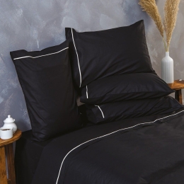 Σεντόνια Ios (Σετ 3τμχ) Black Sb Home Μονό 170x260cm 100% Βαμβάκι