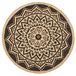 Χαλί Mandala NAR690 Beige-Black 90X90cm Round