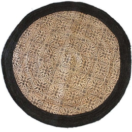 Χαλί AI19JTRG-01-90 Black-Beige 90X90cm Round