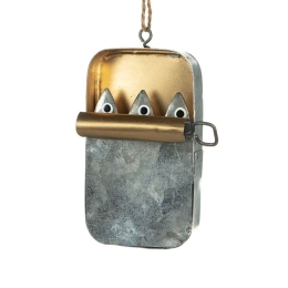 Κονσέρβα Διακοσμητική Με Σαρδέλες 8cm SH6188 Gold-Grey Μέταλλο