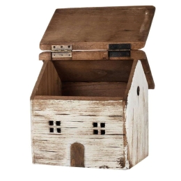 Διακοσμητικό Κουτί Ξύλινο Σπίτι SH7471 24x18,7x24,7cm Natural Ξύλο
