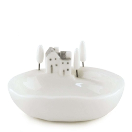Διακοσμητικό Με Σπιτάκια EI5610 8,5x4,4x8,5cm White Πορσελάνη