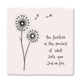 Σουβέρ Be Fearless EI0174 10,5x0,8x10,5cm White Πορσελάνη