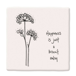 Σουβέρ Happiness Biscuit EI0178 10,5x0,8x10,5cm White Πορσελάνη