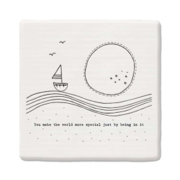 Σουβέρ Make The World More Special EI0168 10x0,8x10cm White Πορσελάνη