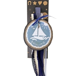 Γούρι Κρεμαστό Καραβάκι Sailing LU22005B Blue-Multi