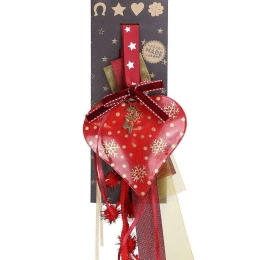 Γούρι Κρεμαστό Καρδιά LU21120C 30cm Red-Gold