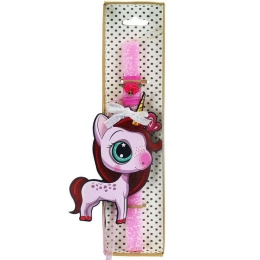Λαμπάδα Μονόκερος Butterfly LA23039B 30cm Pink-Multi