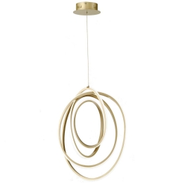 Φωτιστικό Οροφής Led SO.GOLDEN/50 Dimmable 50W 3000K 5000Lm Φ50x65/200cm Gold Ondaluce Μέταλλο