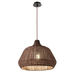 Φωτιστικό Οροφής Cabana SO.CABANA/CAFFE Brown Ondaluce Μέταλλο,Wicker