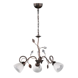 Φωτιστικό Οροφής Traditio 110700328 Rust-Brown Trio Lighting Μέταλλο,Γυαλί