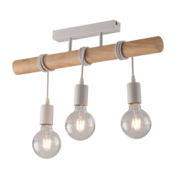 Φωτιστικό Οροφής - Ράγα I-Arizona PL3 8031414872060 White Luce Ambiente Design Μέταλλο,Ξύλο