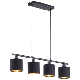 Φωτιστικό Οροφής - Ράγα Tommy R30334079 4xE14 28W 75x150cm Black Mat RL Lighting Μέταλλο,Ύφασμα