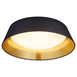 Φωτιστικό Οροφής - Πλαφονιέρα Ponts R62871879 18W Led Φ45cm 12cm Black RL Lighting Ύφασμα