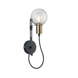 Φωτιστικό Τοίχου Nacho 200800132 Black-Gold Trio Lighting Μέταλλο