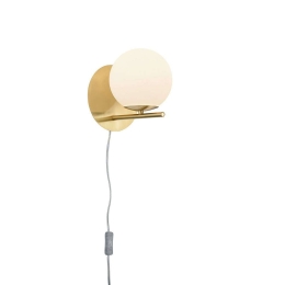 Φωτιστικό Τοίχου Pure 202000108 Gold Trio Lighting Μέταλλο,Γυαλί