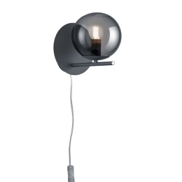 Φωτιστικό Τοίχου Pure 202000142 Anthracite Trio Lighting Μέταλλο,Γυαλί