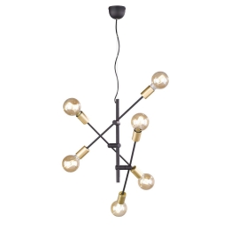 Φωτιστικό Οροφής Cross 306700632 Black-Gold Trio Lighting Μέταλλο
