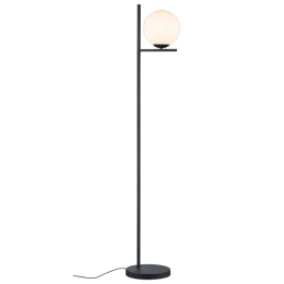Φωτιστικό Δαπέδου Pure 402000132 1xE14 28W Φ25cm 150cm Black-White Trio Lighting Μέταλλο,Γυαλί