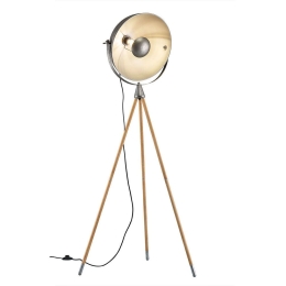 Φωτιστικό Δαπέδου Delhi 403400167 Nickel Trio Lighting Μέταλλο,Ξύλο
