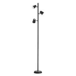 Φωτιστικό Δαπέδου Led Narcos 3x470Lm 28x154x18cm Black Mat-White 473190332 Trio Lighting Μέταλλο,Ακρυλικό