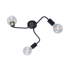 Φωτιστικό Οροφής - Πλαφονιέρα Diallo 608000332 Black Trio Lighting Μέταλλο