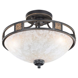 Φωτιστικό Οροφής - Πλαφονιέρα Quinta 608100324 Rust Trio Lighting Μέταλλο,Γυαλί