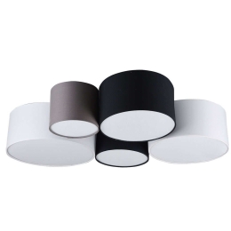 Φωτιστικό Οροφής - Πλαφονιέρα Hotel 693900517 White-Black Trio Lighting Ύφασμα