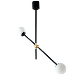Φωτιστικό Οροφής - Ράγα I-Antitesi-S2 Black-Gold Luce Ambiente Design Μέταλλο,Γυαλί