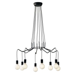 Φωτιστικό Οροφής Habitat I-HABITAT-S8 NER 8xE27 85x40cm Black Luce Ambiente Design Μέταλλο