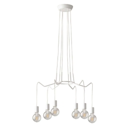 Φωτιστικό Οροφής Habitat I-HABITAT-S6 BCO 6xE27 66x39cm White Luce Ambiente Design Μέταλλο