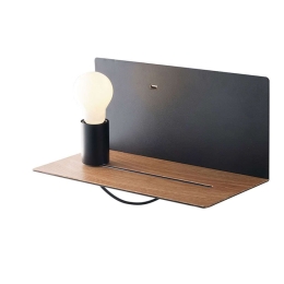 Φωτιστικό Τοίχου - Απλίκα I-Flash-AP NER Black Luce Ambiente Design Μέταλλο,Ξύλο