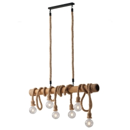 Φωτιστικό Οροφής - Ράγα I-Rope-S6 Natural-Black Luce Ambiente Design Σχοινί,Μέταλλο