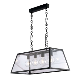 Φωτιστικό Οροφής - Ράγα I-Lexington-S4 Black Luce Ambiente Design Μέταλλο,Γυαλί