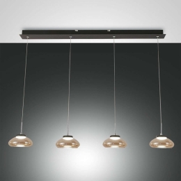 Φωτιστικό Οροφής - Ράγα Led Arabella 3547-48-125 Amber Fabas Luce Μέταλλο,Γυαλί