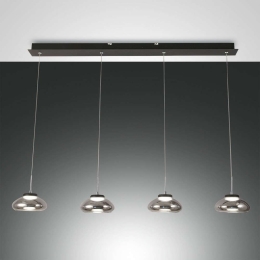 Φωτιστικό Οροφής - Ράγα Led Arabella 3547-48-126 Transparent Grey Fabas Luce Μέταλλο,Γυαλί