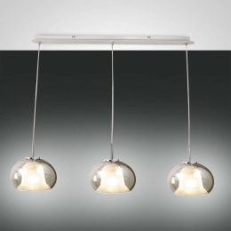Φωτιστικό Οροφής - Ράγα Bretagna 3599-49-126 Transparent Grey Fabas Luce Μέταλλο,Γυαλί